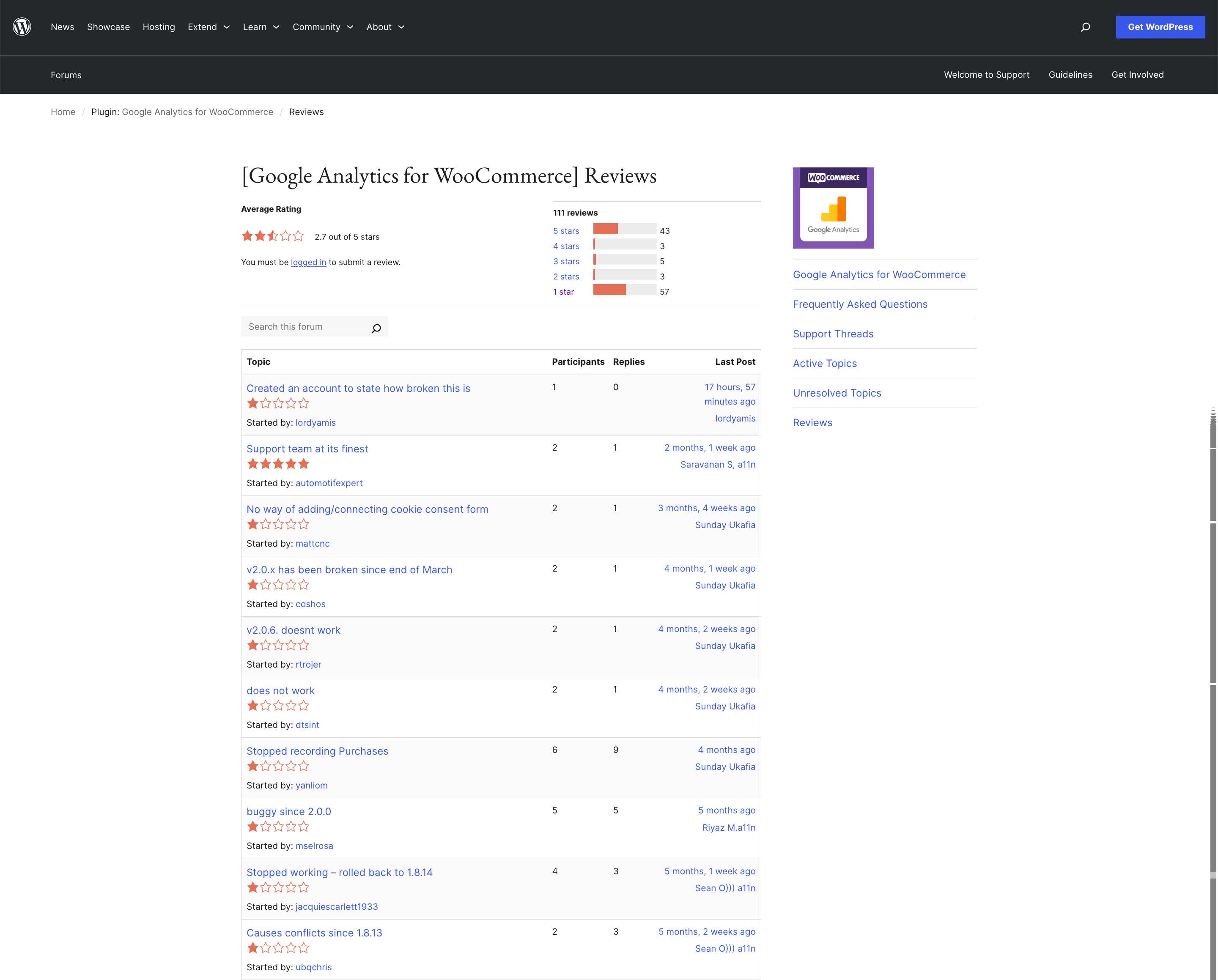 Reviews of the Google Analytics plugin for WooCommerce